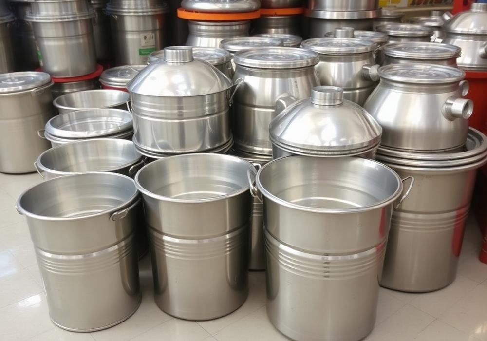 Steel buckets and kudam