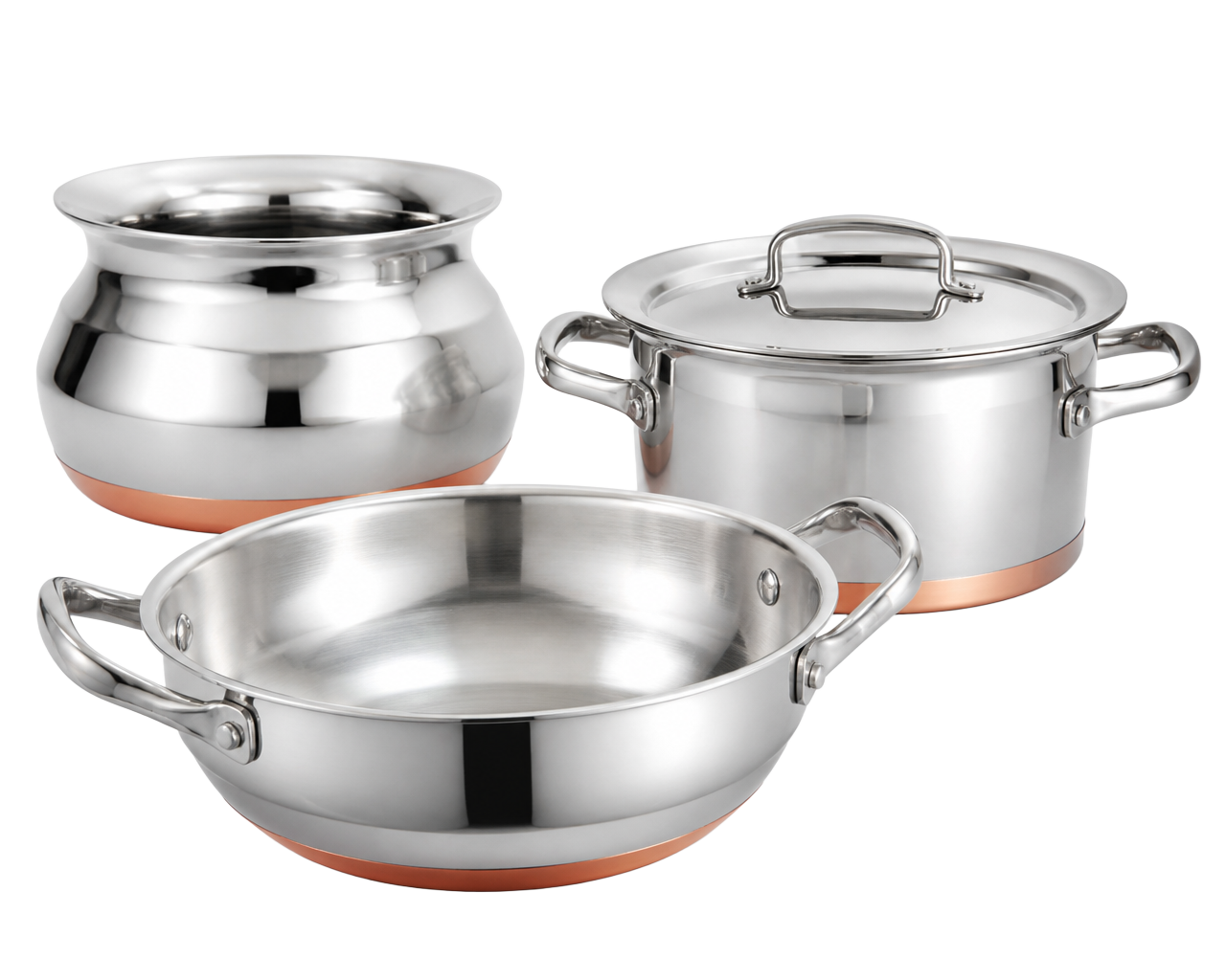 Premium stainless steel kadai, handi and tope cookware